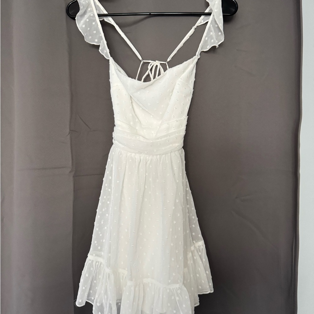 Lucy In The Sky white polka dot mini dress
